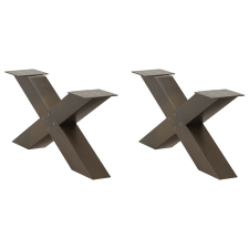 vidaXL 2 db X alakú natúr acél dohányzóasztal láb 70x(30-31) cm bútor