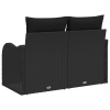 vidaXL 2-Fős Kerti Kanapé Párnákkal Fekete Polirattan (42006721)