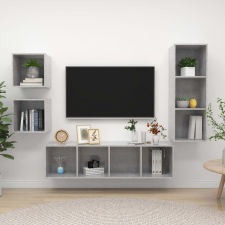 vidaXL 2 részes betonszürke forgácslap TV-szekrény szett bútor
