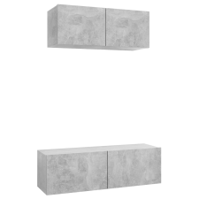 vidaXL 2 részes betonszürke forgácslap TV-szekrényszett (3079122) bútor