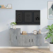 vidaXL 2-részes betonszürke szerelt fa TV-szekrényszett bútor