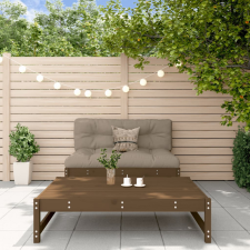 vidaXL 2 részes mézbarna tömör fa kerti ülőgarnitúra párnákkal kerti bútor