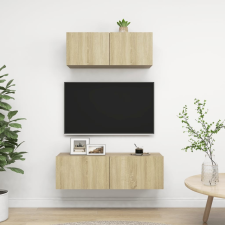 vidaXL 2 részes sonoma-tölgyszínű forgácslap TV-szekrényszett bútor