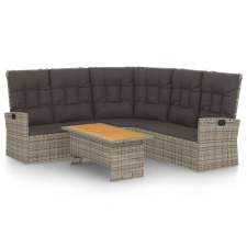vidaXL 2 részes szürke polyrattan kerti ülőgarnitúra párnákkal (362176) kerti bútor