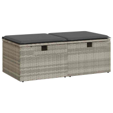 vidaXL 2 részes világosszürke polyrattan akácfa ülőgarnitúra párnákkal (3328675) kerti bútor