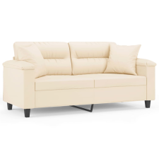 vidaXL 2 személyes bézs mikroszálas szövetkanapé párnákkal 140 cm (3200976) bútor