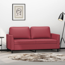 vidaXL 2 személyes bordó színű műbőr kanapé 140 cm bútor