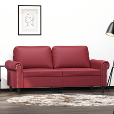vidaXL 2 személyes bordó színű műbőr kanapé 140 cm bútor