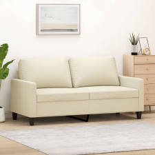 vidaXL 2 személyes krémszínű műbőr kanapé 140 cm bútor