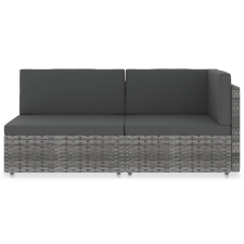vidaXL 2 személyes szürke elemes polyrattan kanapé (49524) kerti bútor