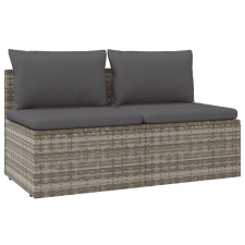 vidaXL 2 személyes szürke polyrattan kerti kanapé párnával (318671) kerti bútor