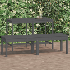 vidaXL 2 személyes szürke tömör fenyőfa kerti pad 159,5x44x45 cm kerti bútor