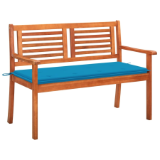 vidaXL 2 személyes tömör eukaliptuszfa kerti pad párnával 120 cm kerti bútor