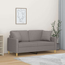 vidaXL 2 személyes tópszínű szövet kanapé díszpárnákkal 140 cm bútor