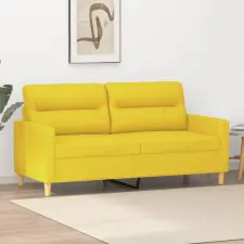 vidaXL 2 személyes világossárga szövet kanapé 140 cm bútor