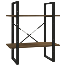 vidaXL 2-szintes barna tölgyszínű szerelt fa könyvszekrény 60x30x70 cm (821308) bútor