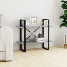 vidaXL 2-szintes betonszürke forgácslap könyvszekrény 80 x 30 x 70 cm bútor