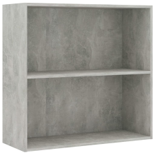 vidaXL 2 szintes betonszürke forgácslap könyvszekrény 80x30x76,5 cm (801003) bútor