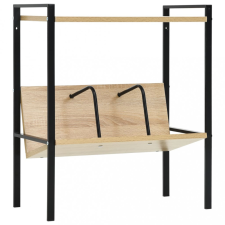 vidaXL 2-szintes fekete és tölgy forgácslap könyvespolc 52x28x59 cm bútor