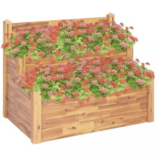 vidaXL 2-szintes kerti akácfa virágtartó 110 x 75 x 84 cm kerti tárolás