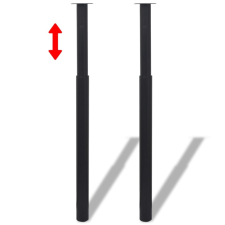 vidaXL 2 teleszkópos asztalláb 710 mm - 1100 mm Fekete bútor