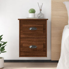 vidaXL 2db barna tölgyszínű falra szerelhető éjjeliszekrény 41,5x36x53 bútor