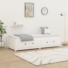 vidaXL 2FT6 Small Single fehér tömör fenyőfa nappali ágy 75x190 cm ágy és ágykellék