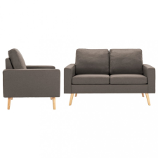 vidaXL 3056622 2 Piece Sofa Set Fabric Taupe (288701+288711) bútor