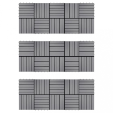 vidaXL 30 db antikolt szürke tömör akácfa padlólap 30 x 30 cm lakástextília