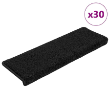 vidaXL 30 db fekete lépcsőszőnyeg 65 x 21 x 4 cm lakástextília