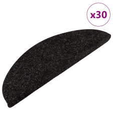 vidaXL 30 db fekete öntapadó lépcsőszőnyeg 56 x 17 x 3 cm lakástextília