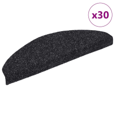 vidaXL 30 db fekete öntapadó lépcsőszőnyeg 65x21x4 cm lakástextília