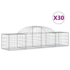 vidaXL 30 db íves horganyzott vas gabion kosár 200x50x40/60 cm (3146274) kerti tárolás