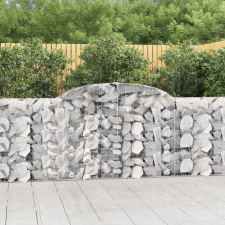 vidaXL 30 db íves horganyzott vas gabion kosár 300 x 30 x 100/120 cm kerti dekoráció