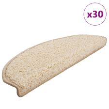 vidaXL 30 db krém lépcsőszőnyeg 65x21x4 cm lakástextília