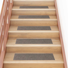 vidaXL 30 db krémszínű lépcsőszőnyeg öntapadós téglalap alakú 76x20 cm lakástextília