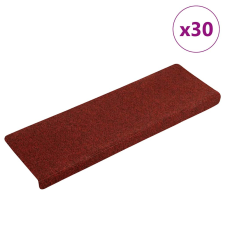 vidaXL 30 db piros öntapadó lépcsőszőnyeg 65x21x4 cm lakástextília