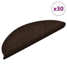 vidaXL 30 db sötétbarna öntapadó lépcsőszőnyeg 56 x 17 x 3 cm lakástextília