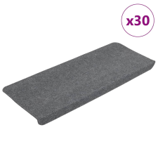 vidaXL 30 db szürke öntapadó lépcsőszőnyeg 65x24,5x3,5 cm lakástextília