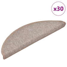 vidaXL 30 db világosbarna lépcsőszőnyeg 56x17x3 cm lakástextília