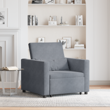 vidaXL 3 az 1-ben Egyszemélyes Kanapéágy Átalakítható Sötétszürke Bársony bútor