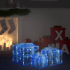 vidaXL 3 darab dekoratív akril hideg fehér karácsonyi ajándékdoboz