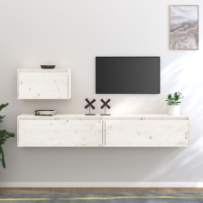 vidaXL 3 darab fehér tömör fenyőfa TV-szekrény bútor