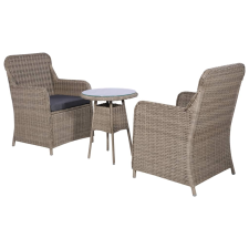 vidaXL 3 darabos barna polyrattan bisztrószett párnákkal (44149) kerti bútor