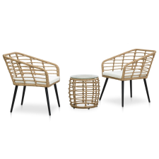 vidaXL 3-darabos tölgyszínű polyrattan bisztrószett (48577) kerti bútor
