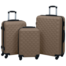 vidaXL 3 db barna ABS keményfalú gurulós bőrönd kézitáska és bőrönd