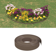 vidaXL 3 db barna polietilén kerti szegély 10 m x 10 cm kerti dekoráció