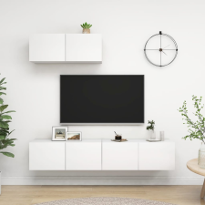 vidaXL 3 db fehér forgácslap TV-szekrény bútor