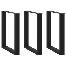 vidaXL 3 db Fekete Acél Dohányzóasztal Láb - U-alakú - 70x72-73cm bútor