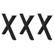 vidaXL 3 db fekete acél étkezőasztal lábak X-alakú 90x(72-73) cm bútor